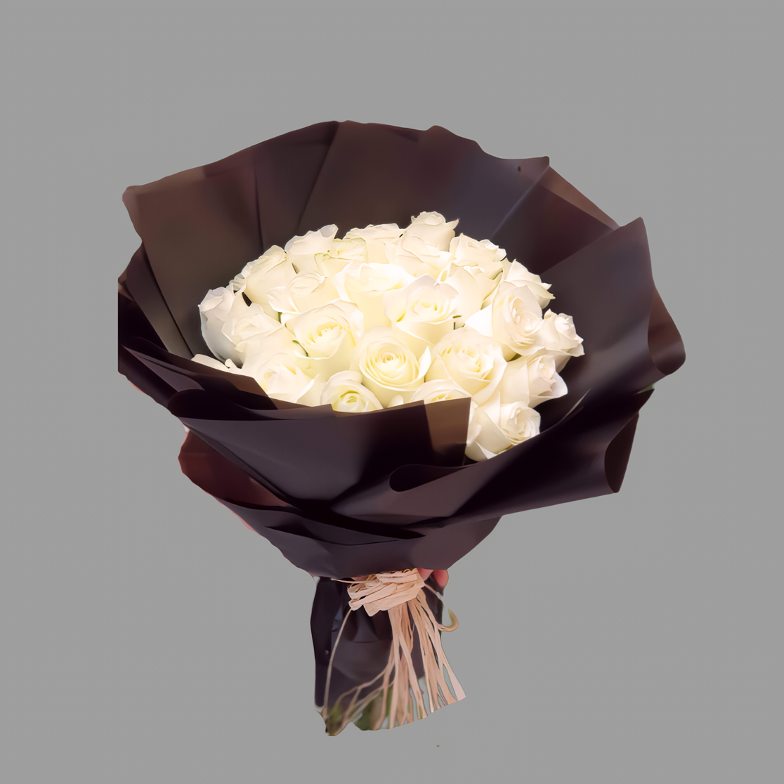 25 white Roses Bouquet