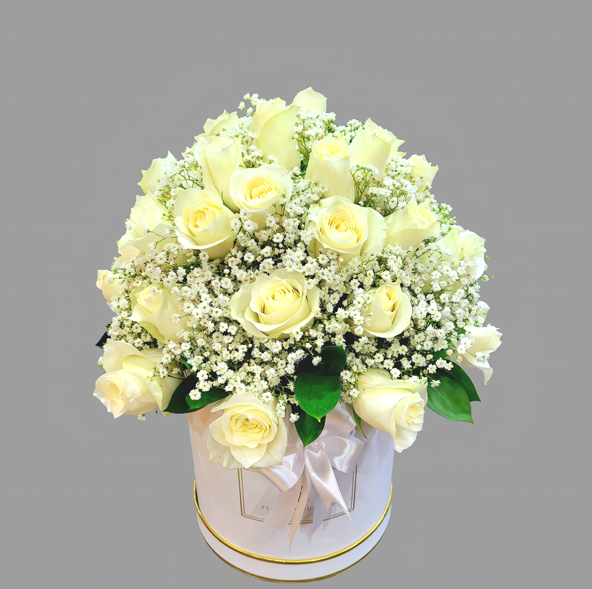 Elegant white roses box